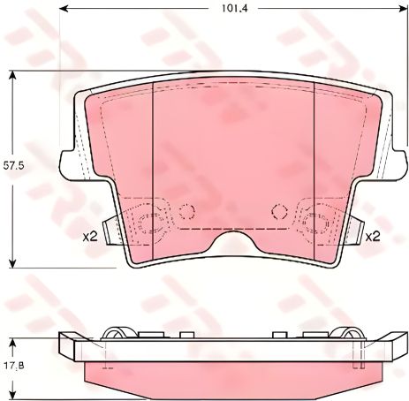 Комплект тормозных колодок для CHRYSLER (BBDC), LANCIA THEMA, DODGE CHARGER от TRW (GDB4135)