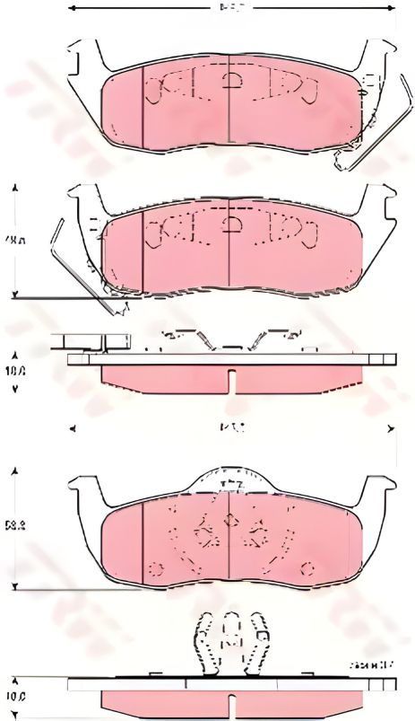 Комплект гальмівних колодок для INFINITI QX56, NISSAN ARMADA, JEEP COMMANDER, TRW (GDB4137)