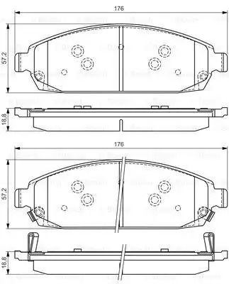 Комплект гальмівних колодок JEEP COMMANDER, JEEP GRAND, BOSCH (0986494370)