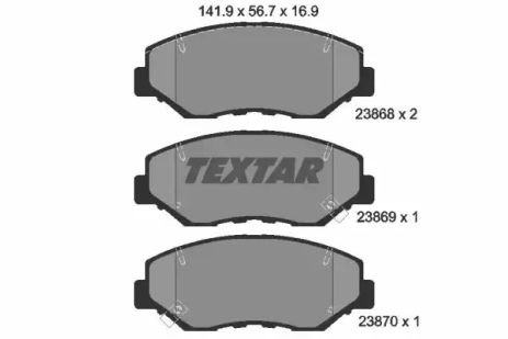 Комплект тормозных колодок ACURA ILX, HONDA CIVIC, HONDA CR-V, TEXTAR (2386801)
