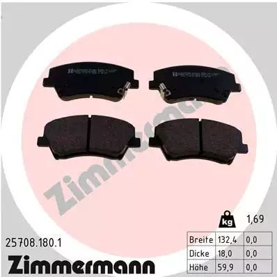 Комплект тормозных колодок KIA NIRO, HYUNDAI IONIQ, ZIMMERMANN (257081801)