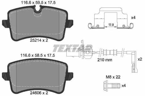 Комплект тормозных колодок AUDI A6, AUDI A7, TEXTAR (2521402)