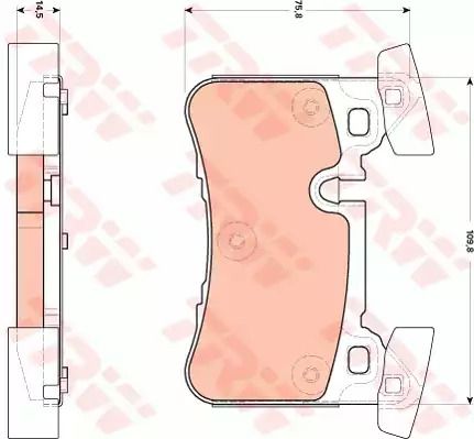 Комплект гальмівних колодок MB CLS, MB C-CLASS, MB E-CLASS, TRW (GDB1856)