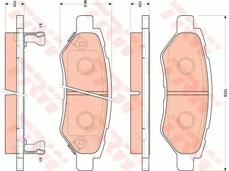 Комплект тормозных колодок CHEVROLET CAMARO, CADILLAC CTS, TRW (GDB4602)