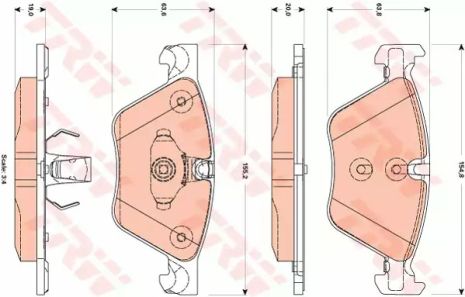 Комплект тормозных колодок BMW 5, TRW (GDB1882)