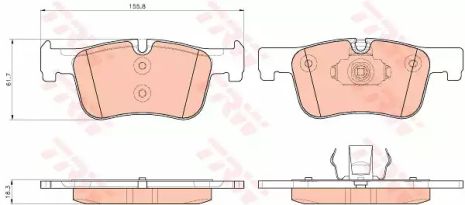 Комплект гальмівних колодок BMW 4, BMW 1, BMW 3, TRW (GDB1934)