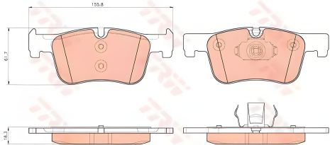 Набор тормозных колодок BMW 4, 1, 3 серии, TRW (GDB1934)