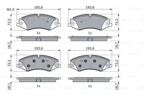 Комплект тормозных колодок LAND ROVER, BOSCH (0986494980)