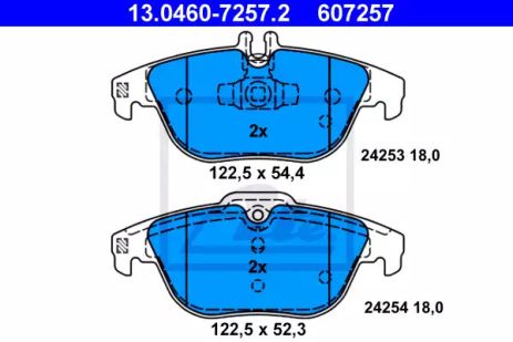 Комплект гальмівних колодок MB E-CLASS, MB GLK-CLASS, MB C-CLASS, ATE (13046072572)