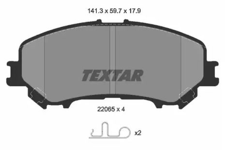 Набір гальмівних колодок Renault (DFAC), Nissan Qashqai, Nissan X-Trail, TextAr (2206501)