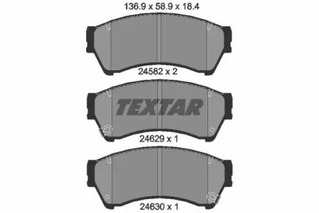 Комплект гальмівних колодок MAZDA (FAW), BESTURN (FAW), LINCOLN ZEPHYR/MKZ, TEXTAR (2458202)