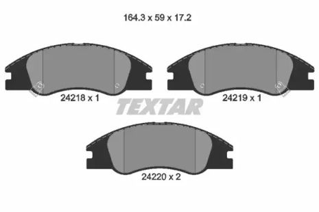 Комплект тормозных колодок KIA CERATO, TEXTAR (2421801)