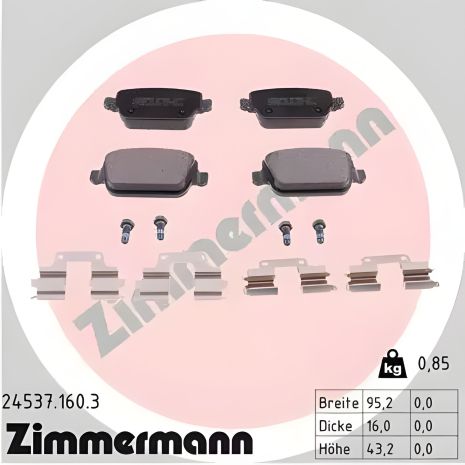 Гальмівних колодок комплект VOLVO (CHANGAN), LAND ROVER, VOLVO XC70, ZIMMERMANN (245371603) Гальмівних колодок комплект VOLVO (CHANGAN), LAND ROVER, VOLVO XC70, ZIMMERMANN (245371603)