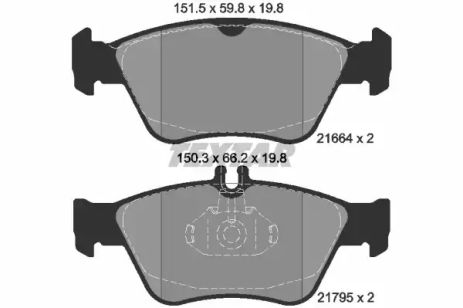 Комплект гальмівних колодок MB CLK, MB SLK, MB E-CLASS, TEXTAR (2166404)