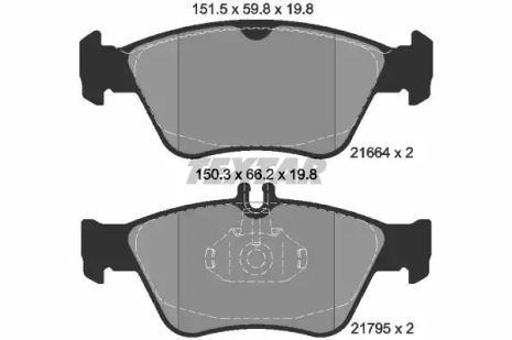 MB CLK, MB SLK, MB E-CLASS, TEXTAR (2166404) гальмівні колодки.