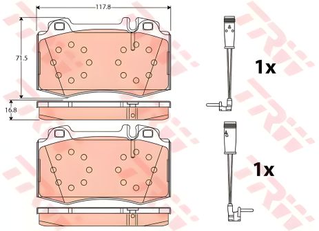 Тормозные колодки комплект для MB (BBDC), MB SLK, OPEL KADETT, TRW (GDB1543)