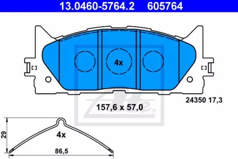 Лексус Ес гальмівні колодки, Toyota Camry, Toyota Aurion, їли (13046057642)