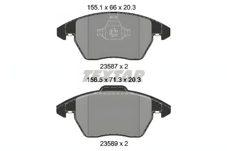 Комплект гальмівних колодок AUDI A1, VW JETTA, VW GOLF, TEXTAR (2358704) Комплект гальмівних колодок AUDI A1, VW JETTA, VW GOLF, TEXTAR (2358704)