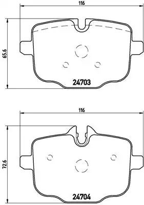 Комплект тормозных колодок ALPINA B6, BMW 6, BMW 7, BREMBO (P06061)