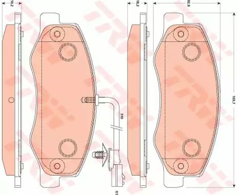 Комплект гальмівних колодок NISSAN NV400, OPEL MOVANO, RENAULT MASTER, TRW (GDB1885)
