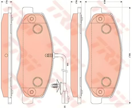 Комплект гальмівних колодок NISSAN NV400, OPEL MOVANO, RENAULT MASTER, TRW (GDB1885) Комплект гальмівних колодок NISSAN NV400, OPEL MOVANO, RENAULT MASTER, TRW (GDB1885)