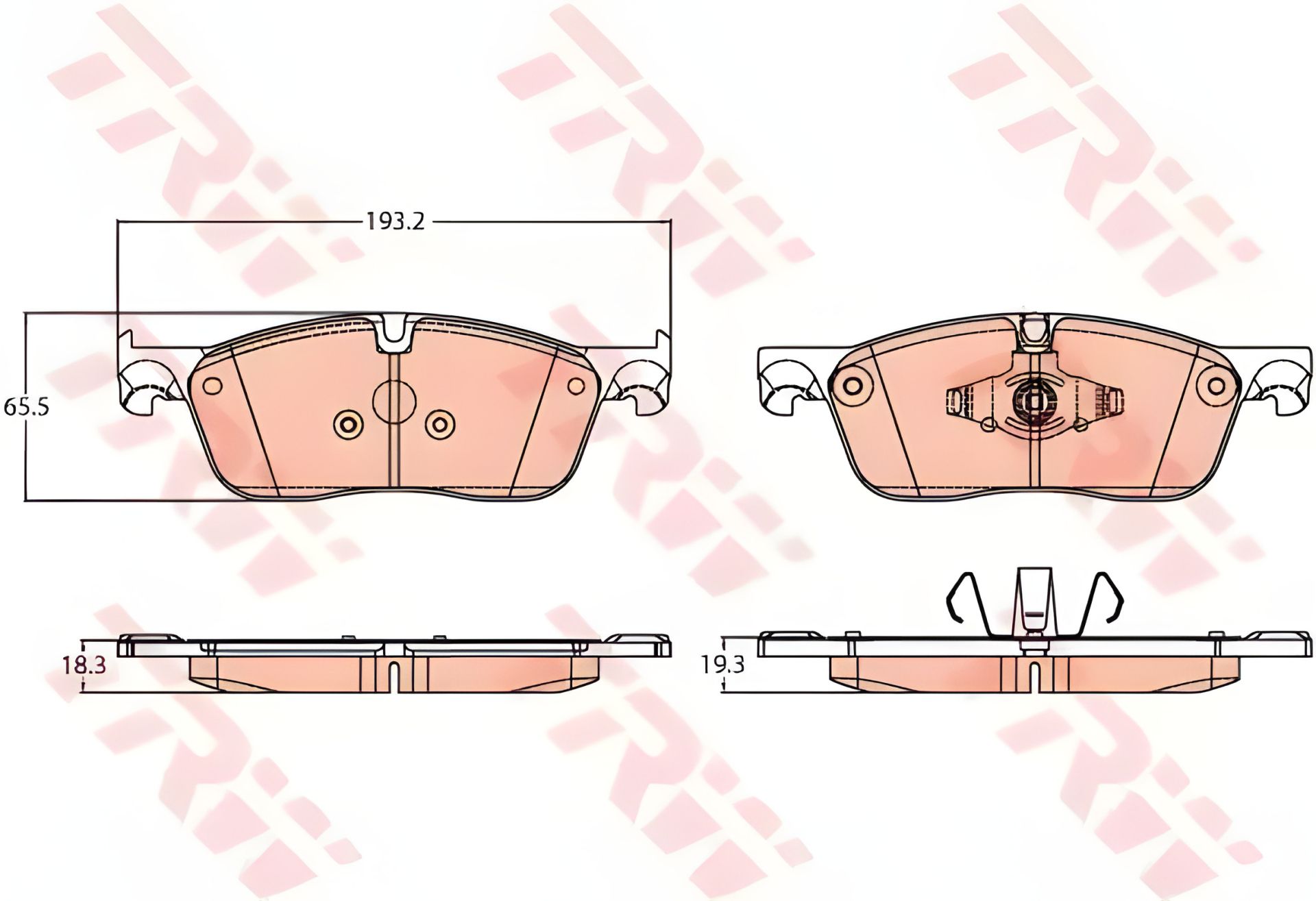 Тормозные колодки LAND ROVER, комплект, TRW (GDB2100) Тормозные колодки LAND ROVER, комплект, TRW (GDB2100)