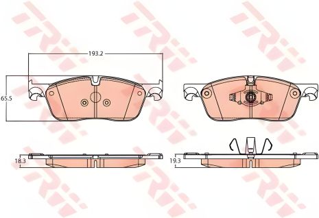 Гальмівні колодки набор для LAND ROVER, TRW (GDB2100) Гальмівні колодки набор для LAND ROVER, TRW (GDB2100)