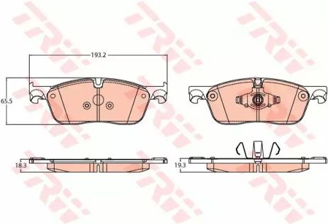 Комплект гальмівних колодок LAND ROVER, LAND ROVER, TRW (GDB2100)