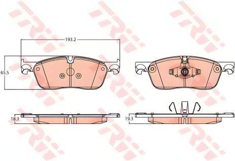 Тормозные колодки LAND ROVER, комплект, TRW (GDB2100) Тормозные колодки LAND ROVER, комплект, TRW (GDB2100)