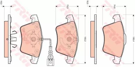 Комплект тормозных колодок VW TOUAREG, TRW (GDB1721)