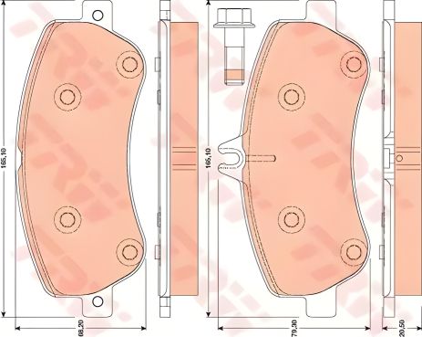 Гальмівних колодок Комплект MB (BBDC), MB GLK-CLASS, MB E-CLASS, TRW (GDB1798)