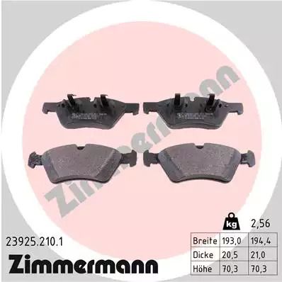 Комплект тормозных колодок MB R-CLASS, MB GL-CLASS, MB M-CLASS, ZIMMERMANN (239252101)