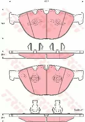 Комплект гальмівних колодок ROLLS-ROYCE PHANTOM, BMW 6, BMW 5, TRW (GDB1558)