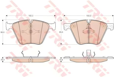Тормозные колодки комплект BMW X5, BMW X6, TRW (GDB1964)