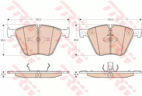 Комплект гальмівних колодок BMW X5, BMW X6, TRW (GDB1964)