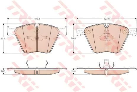 Комплект колодок гальмівних для BMW X5/X6, TRW (GDB1964)