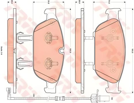 Тормозные колодки для AUDI A6 и AUDI A7, TRW (GDB1897)
