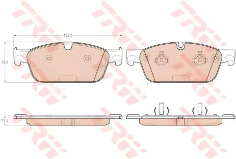 Тормозной комплект колодок для MB GLS, MB M-CLASS, MB GLE от TRW (GDB1970) Тормозной комплект колодок для MB GLS, MB M-CLASS, MB GLE от TRW (GDB1970)