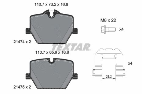 Toyota supra, BMW 3, TextAr (2147401) гальмівні колодки.