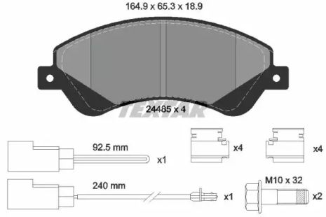 Комплект тормозных колодок FORD TRANSIT, TEXTAR (2448501)