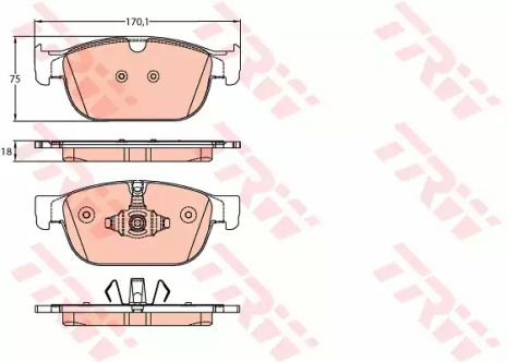 Комплект тормозных колодок POLESTAR POLESTAR, VOLVO C40, VOLVO XC40, TRW (GDB2153)