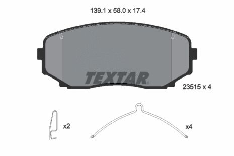 Комплект тормозных колодок MAZDA (FAW), MITSUBISHI PAJERO, LINCOLN MKX, TEXTAR (2351503)