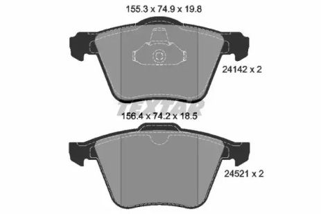 Комплект гальмівних колодок VOLVO ASIA, FORD GALAXY, VOLVO V60, TEXTAR (2414201)