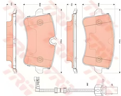 Комплект колодок для тормозов AUDI A8, TRW (GDB1867) Комплект колодок для тормозов AUDI A8, TRW (GDB1867)
