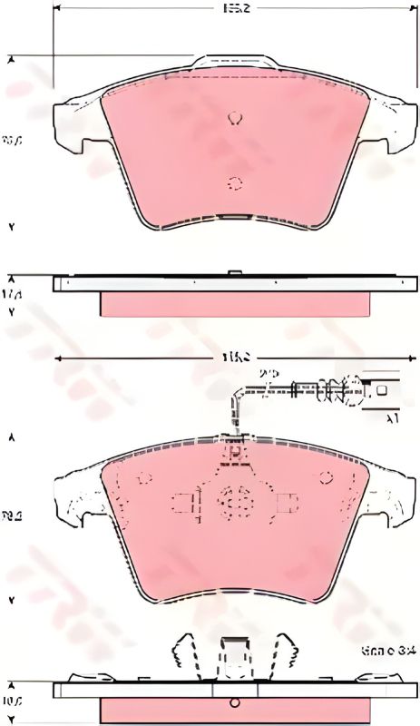 Комплект тормозных колодок для VW TRANSPORTER и VW MULTIVAN, TRW (GDB1556)