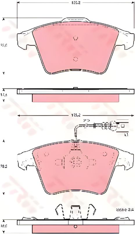 Комплект гальмівних колодок TRW (GDB1556), VW TRANSPORTER, VW MULTIVAN Комплект гальмівних колодок TRW (GDB1556), VW TRANSPORTER, VW MULTIVAN