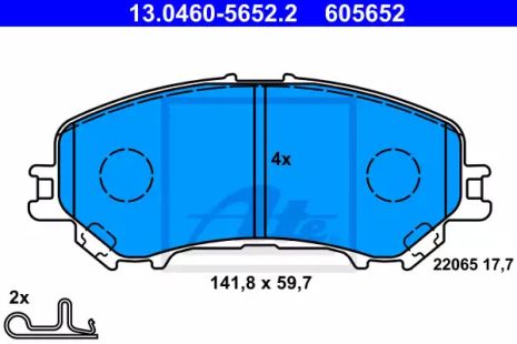 Комплект тормозных колодок NISSAN QASHQAI, ATE (13046056522)