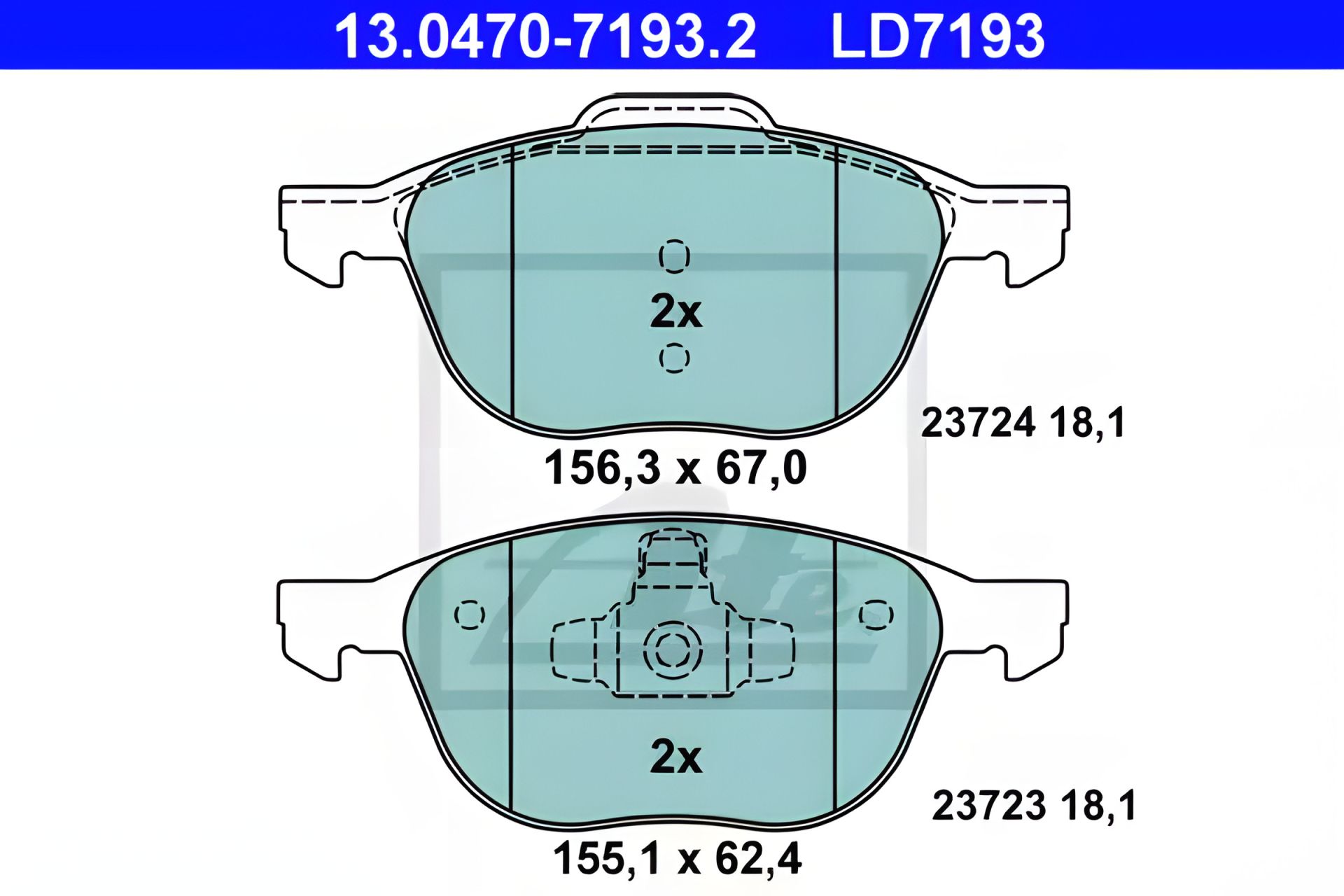 Комплект гальмівних колодок MAZDA 5, FORD C-MAX, VOLVO V40, ATE (13047071932) Комплект гальмівних колодок MAZDA 5, FORD C-MAX, VOLVO V40, ATE (13047071932)