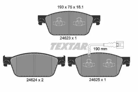 The Brake Pad Set Transporter, VW Multivan, TextAr (2462301)