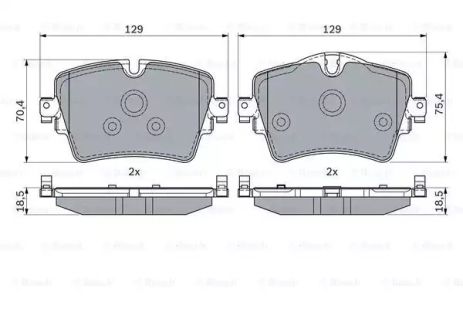 Комплект тормозных колодок BMW X3, BMW 4, BMW 2, BOSCH (0986494940)